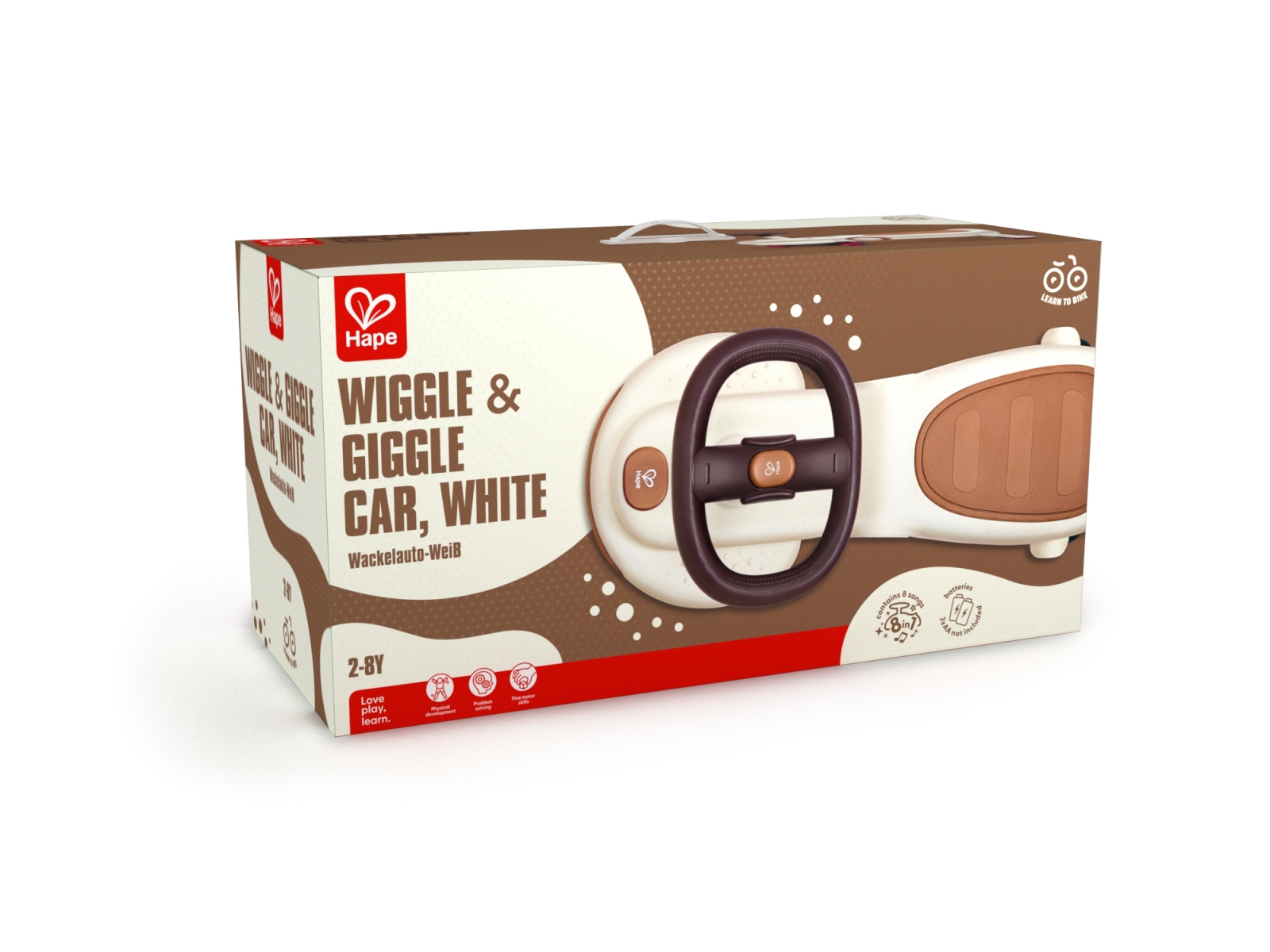 Балансираща количка с LED светлини, Hape, Бяла