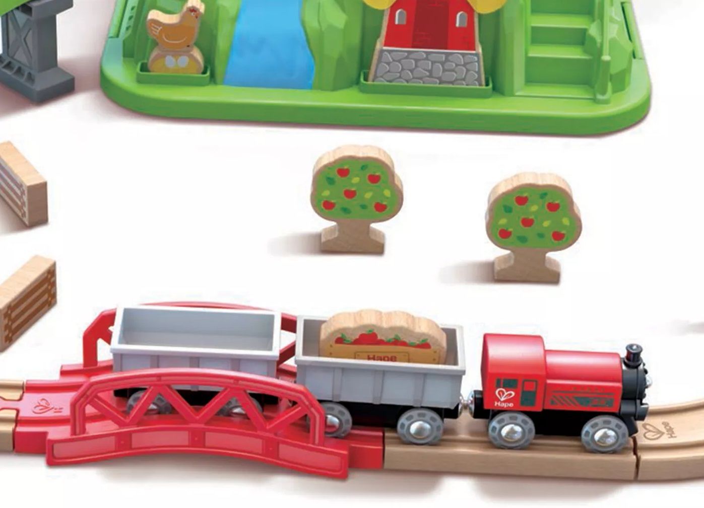 Childrens wooden train in a box Ferma
