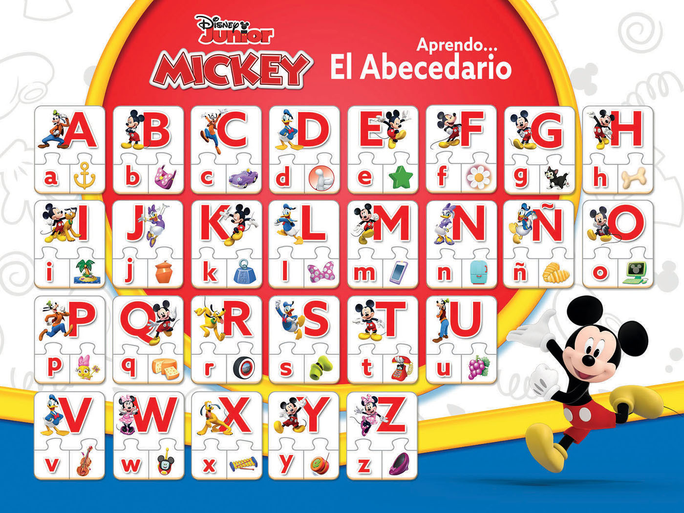 Образователен пъзел, Educa, Mickey and Friends, Азбука, 81части