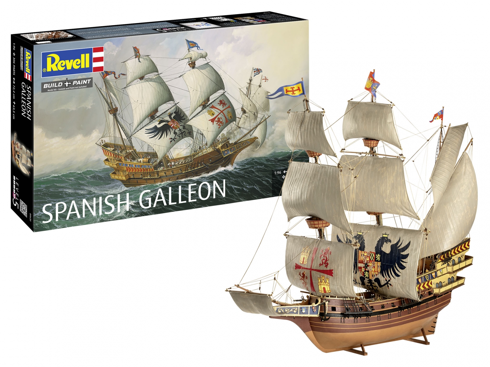 Assembly model, Revell, Spanish Galleon Ship, 306 parts