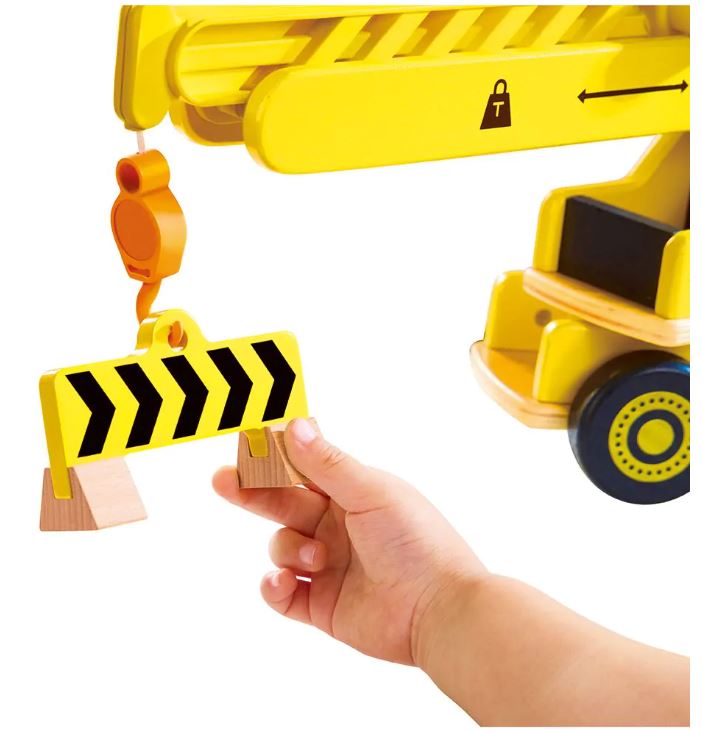 Детски дървен комплект, Hape, Подвижен кран, 5 части