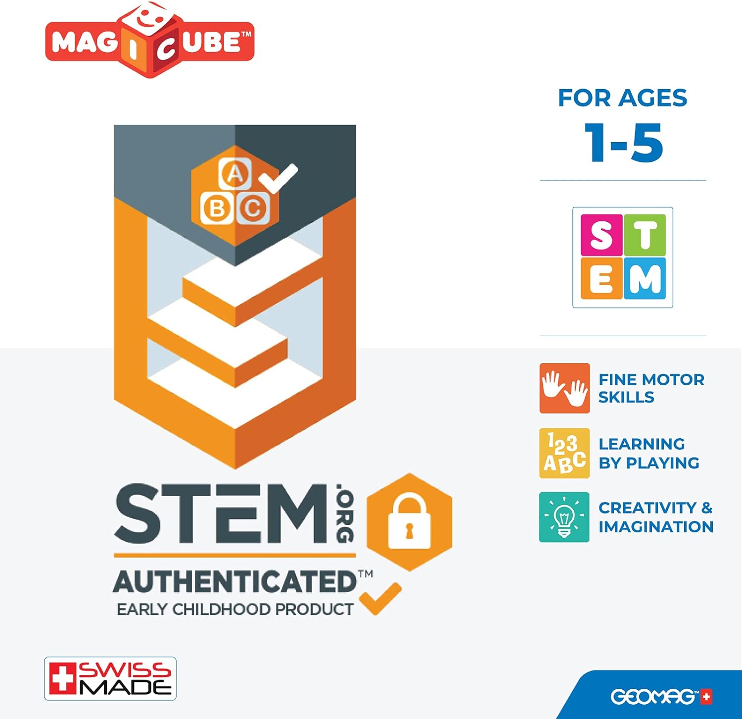 Магнитен конструктор Magicube, Creative, 16 части