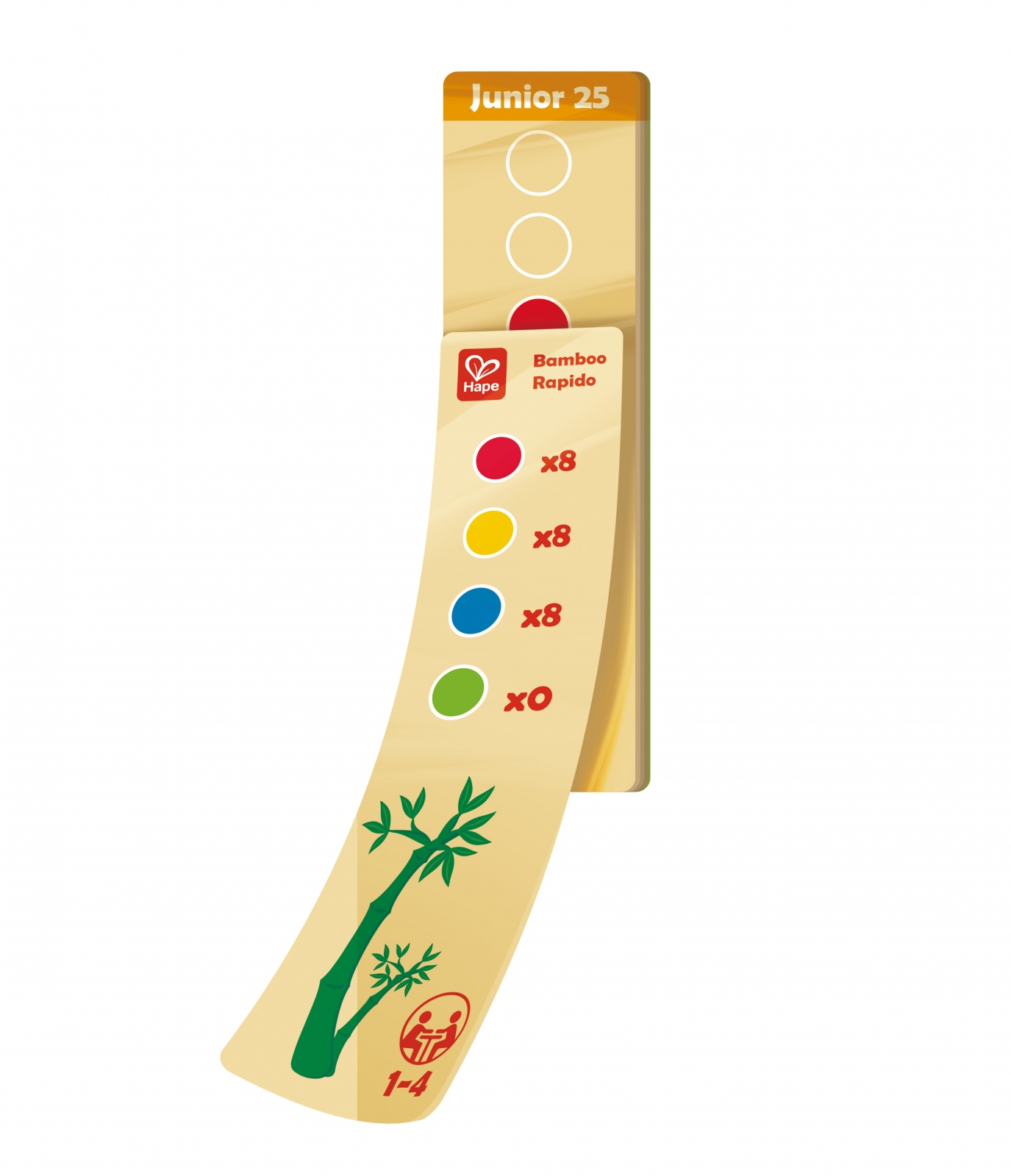 Wooden game, Hape, Bamboo Rapido, bamboo sticks and color combinations