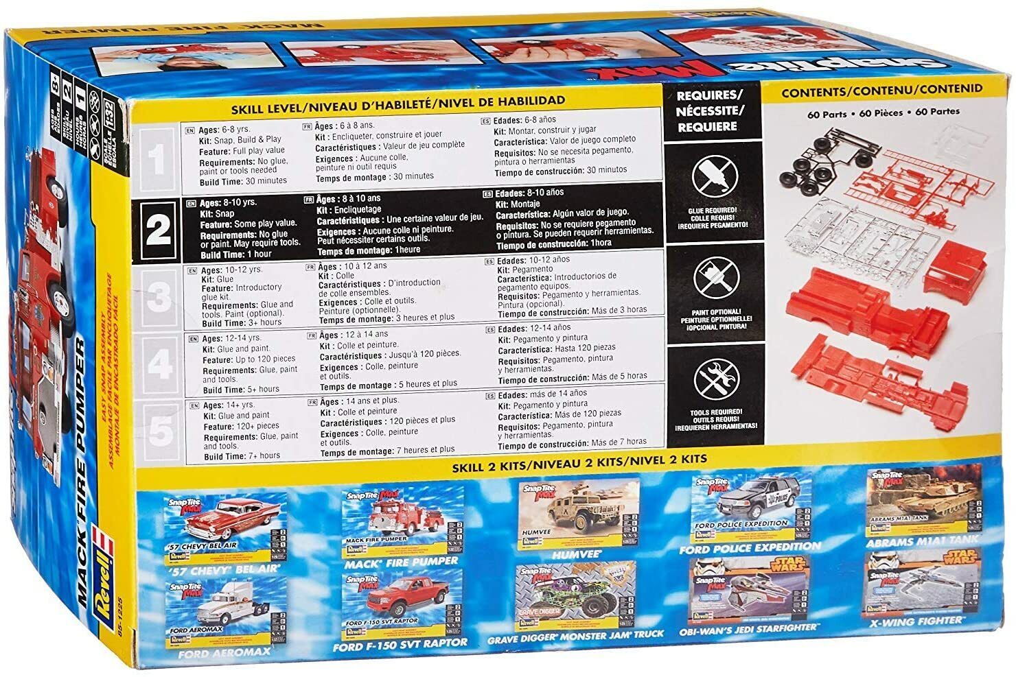 Assembled model Fire truck, Mack, 60 parts