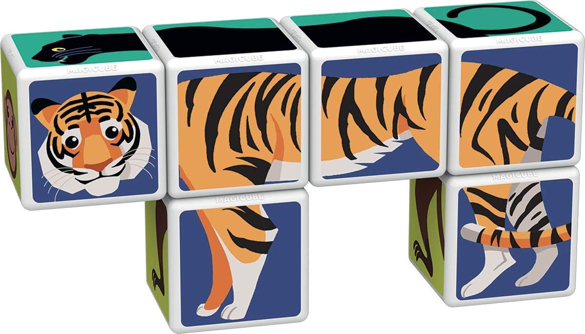 Магнитен конструктор Magicube, Животни в джунглата и карти 145, 9 части