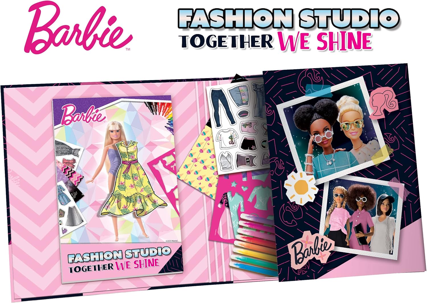 Creative set, Lisciani, Barbie, Fashion studio folder, Together we shine