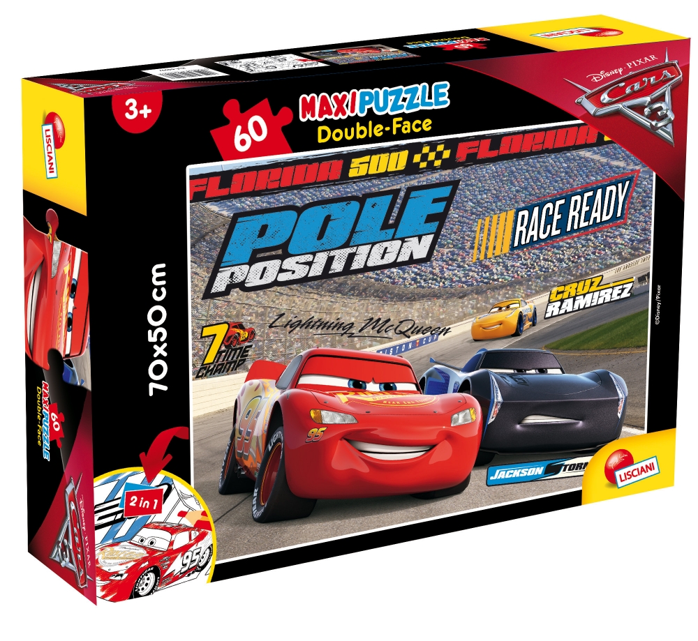 Puzzle, Lisciani, Cars 3, Challenge, Double-sided puzzle 60 pieces