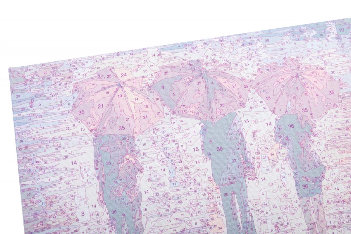 Творчески комплект Рисуване по номера, В дъжда, 30 х 30 см