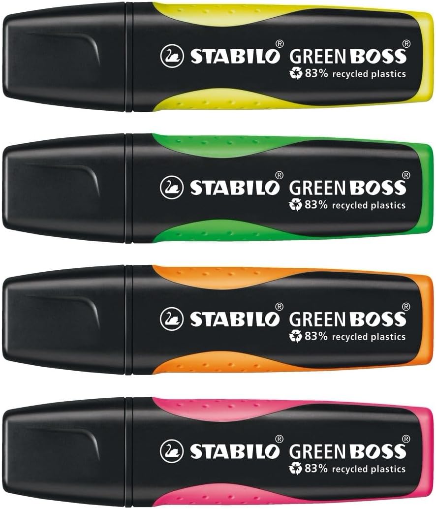 Настолен комплект текст маркери, Stabilo Green Boss ST6070/04, 4 цвята