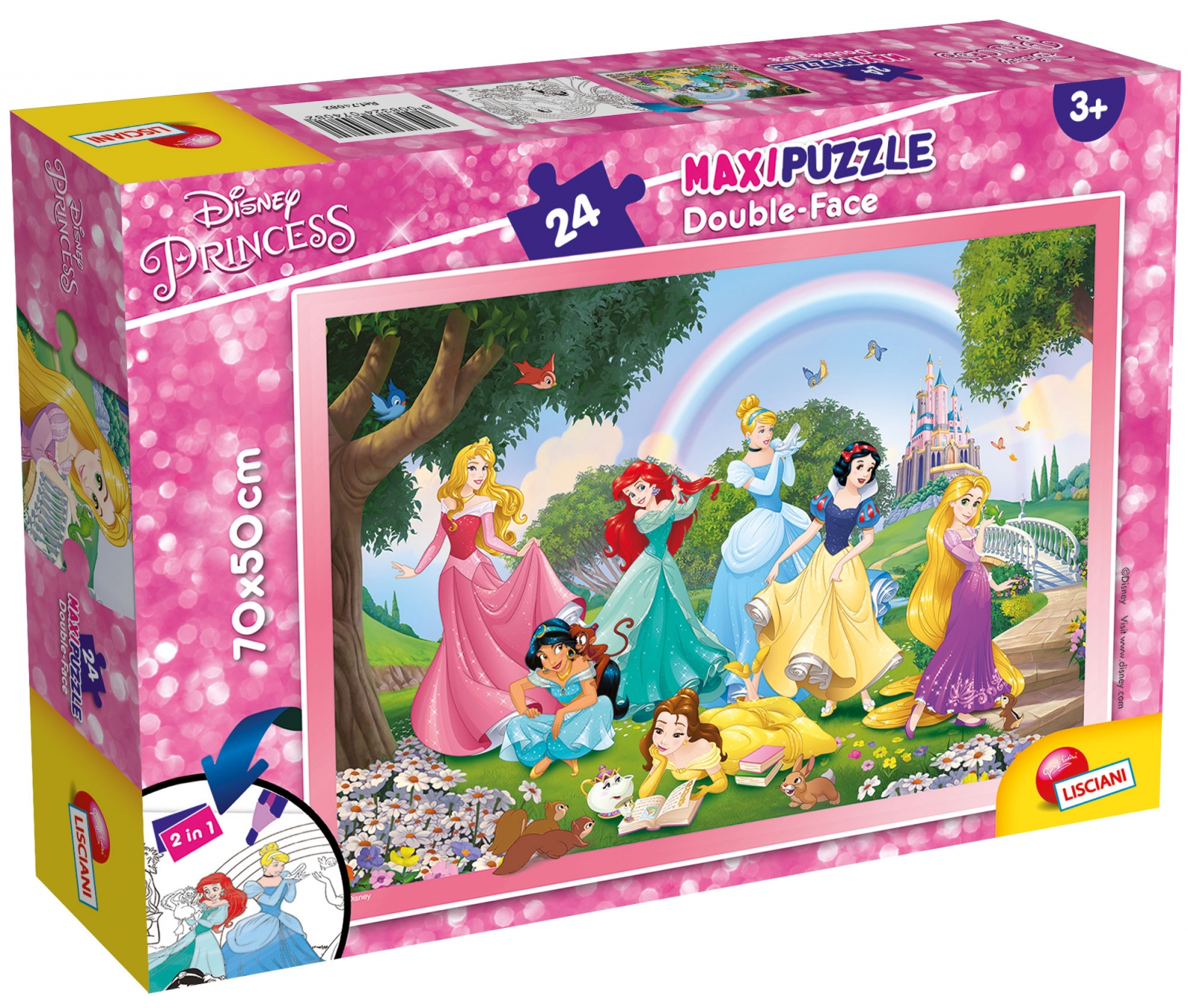 Puzzle, Lisciani, Princesses, Double-sided puzzle 24 pieces