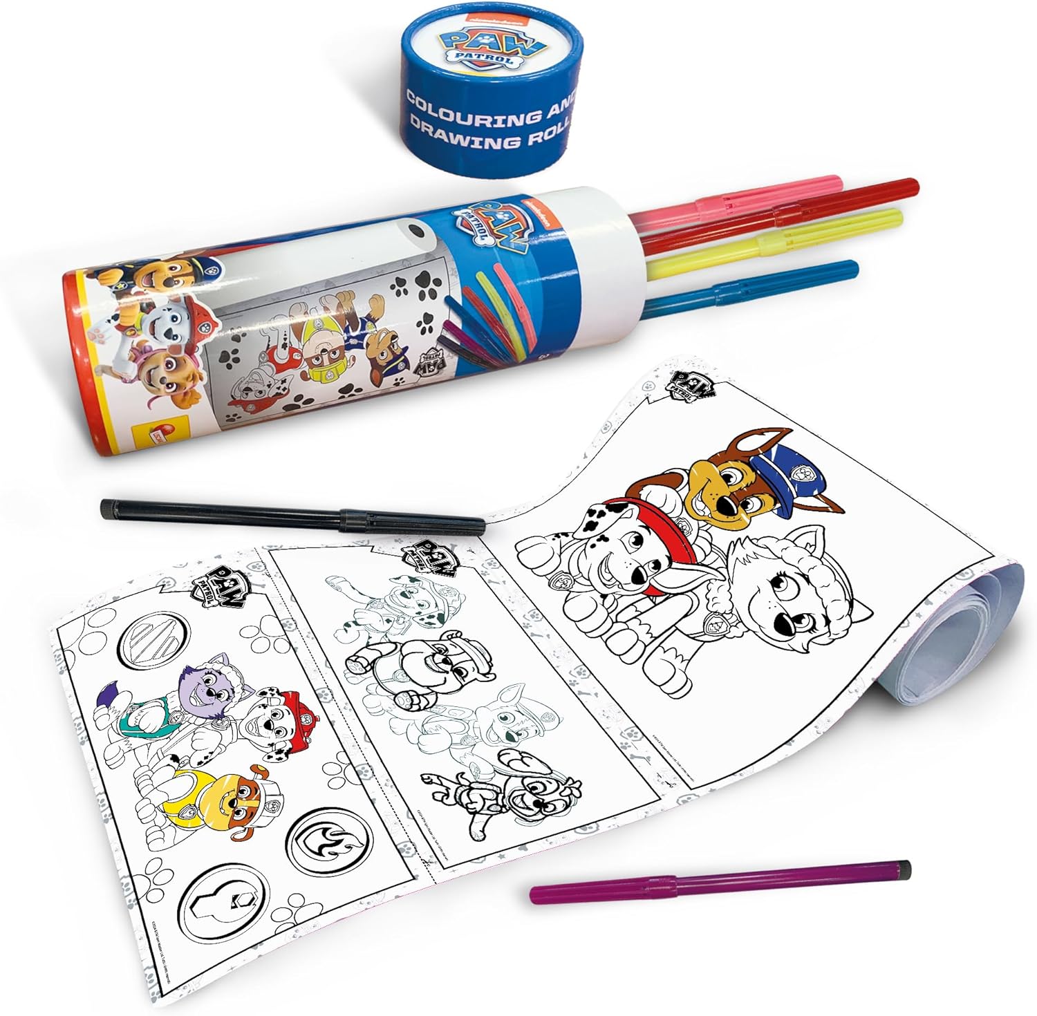 Творчески комплект, Lisciani, Paw Patrol, Ролка за оцветяване и рисуване