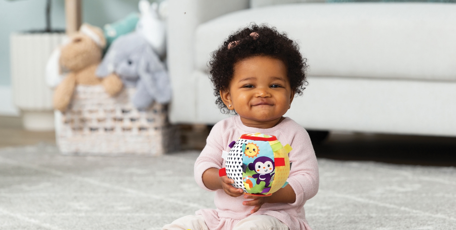 Soft sensory ball, Infantino, With mirror and sounds