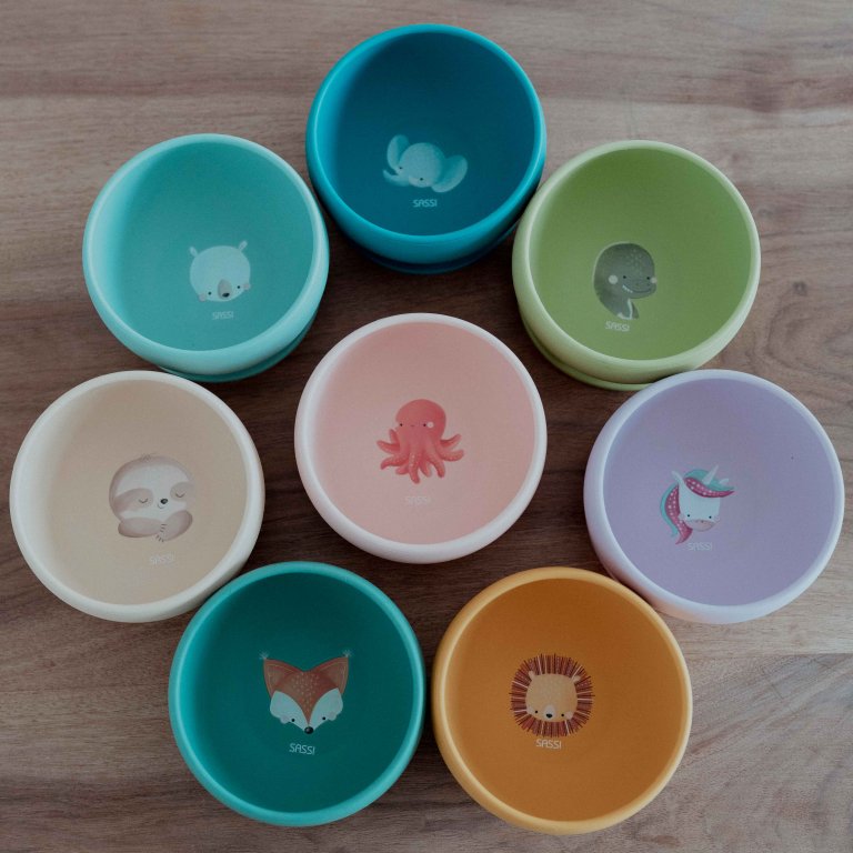 Silicone vacuum feeding bowl, Sassi, Sloth