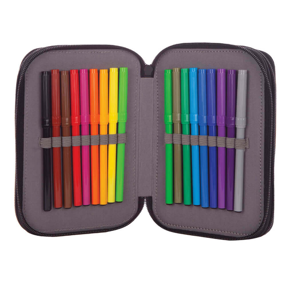 Ученически несесер с аксесоари, Astra, Панда, 20.5x13x6см