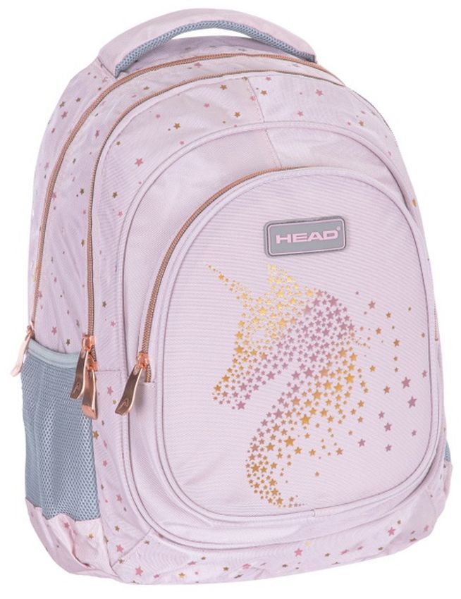 School backpack, Head, Rose gold, 39x28x15cm