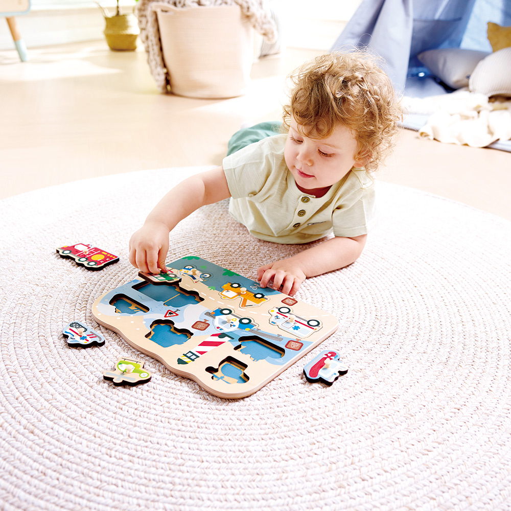 Дървен пъзел за игра, Hape, Спешна помощ, 10 части