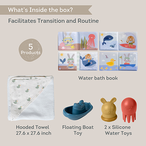Комплект за новородено, Taf Toys, Време е за баня, 5 части