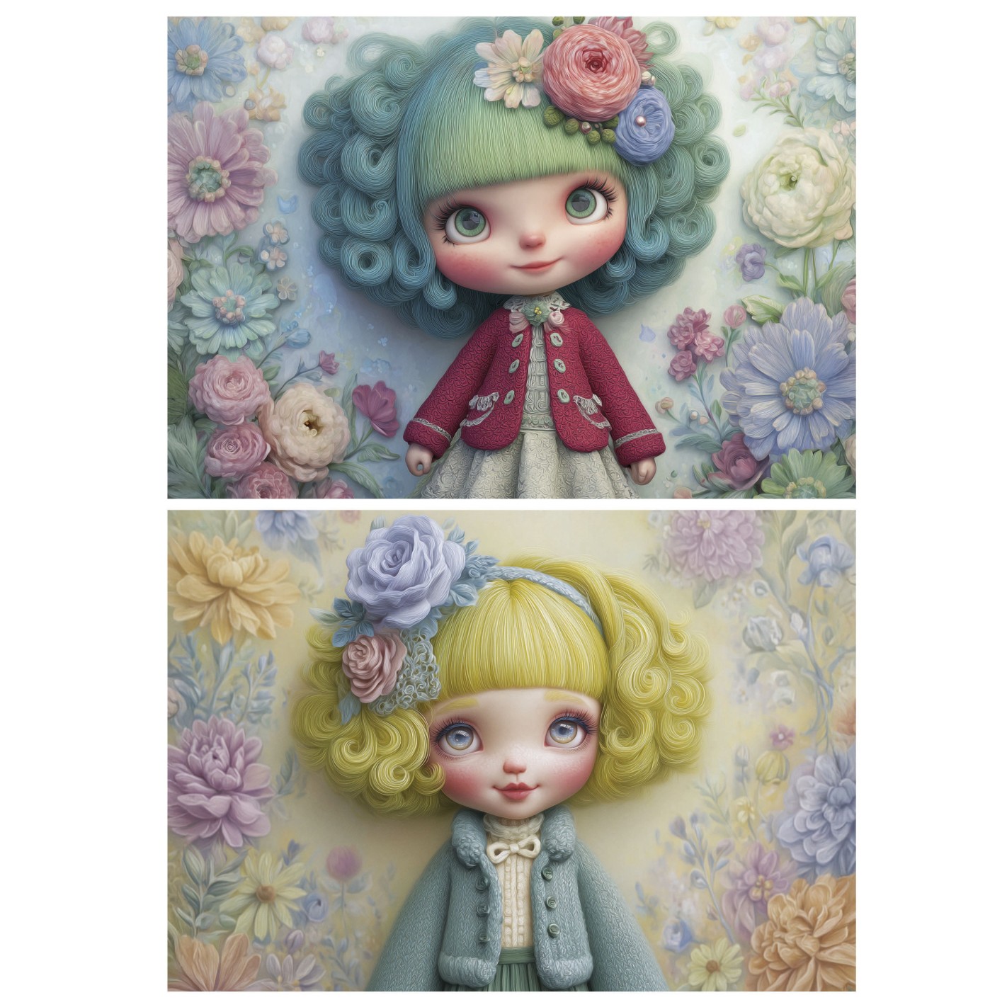 Puzzle, Educa, Girls with Flowers 2 in 1, 2x100 pieces