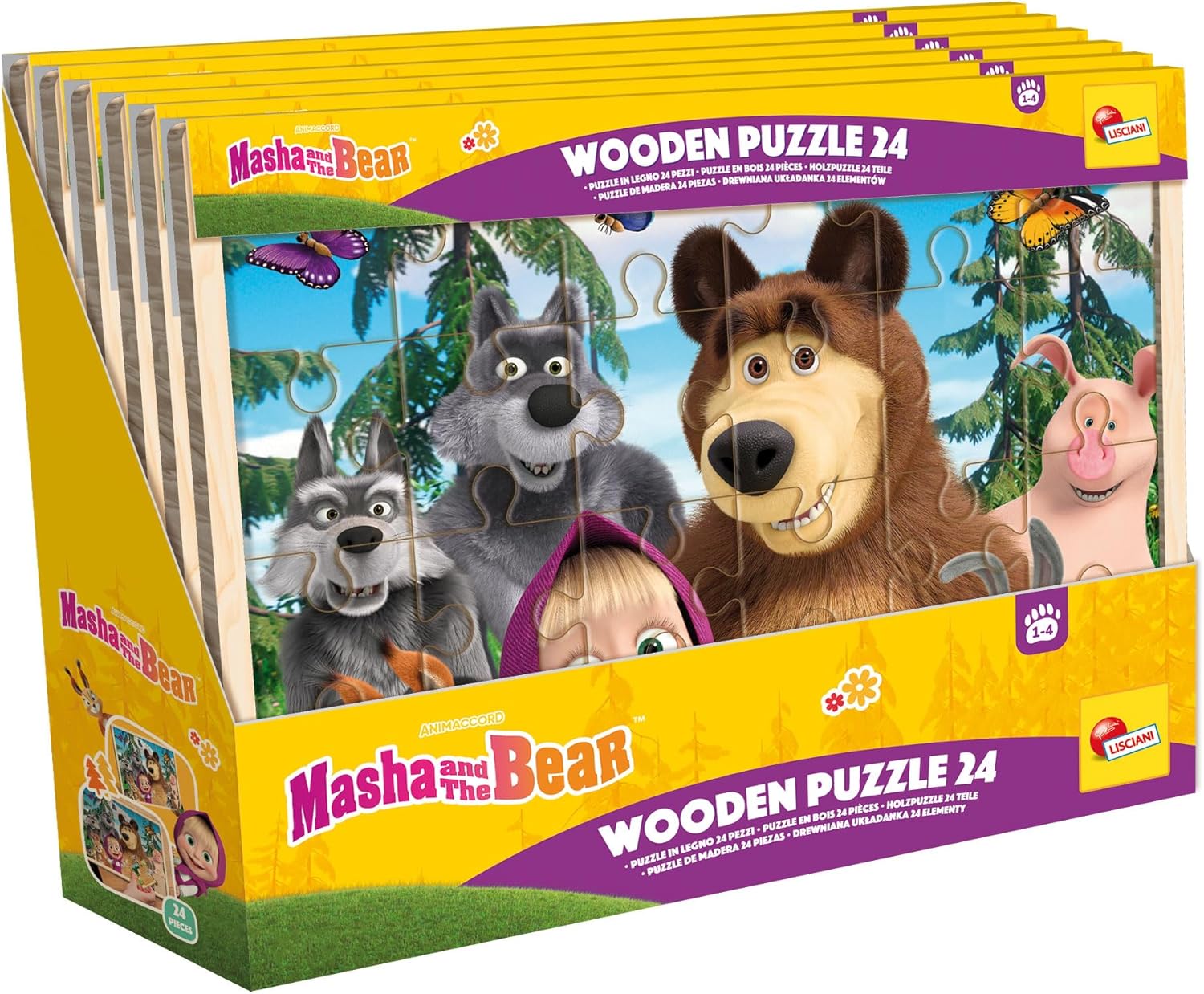 Wooden puzzle, Lisciani, Masha and the Bear, 24 pieces