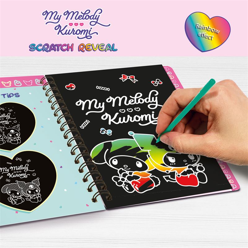 Творчески комплект, Lisciani, My Melody & Kuromi, Scratch Reveal, Скречбук
