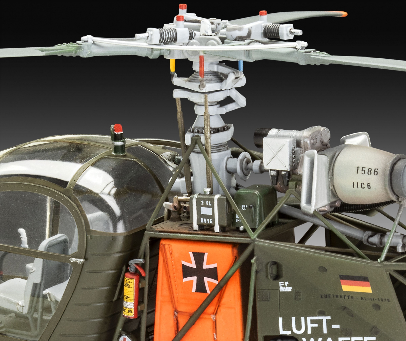 Assembly model, Revell, Helicopter, Alouette II, 191 parts