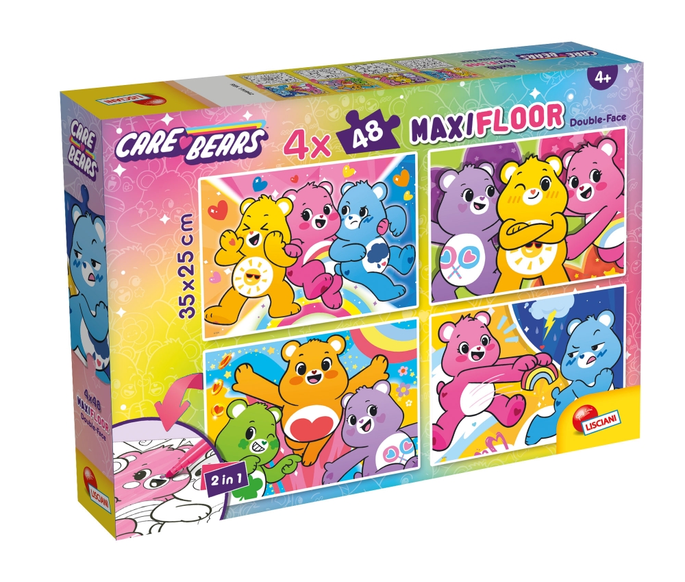 Puzzle, Lisciani, Care Bears, Double-sided puzzle, 4X48 pieces