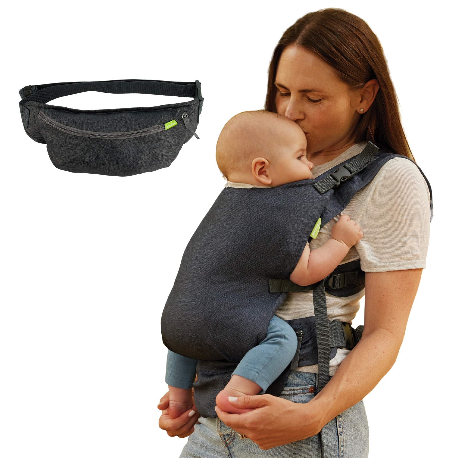 Ergonomic baby carrier, Infantino, 2 in 1, Dark gray, from 5.4 to 18 kg.