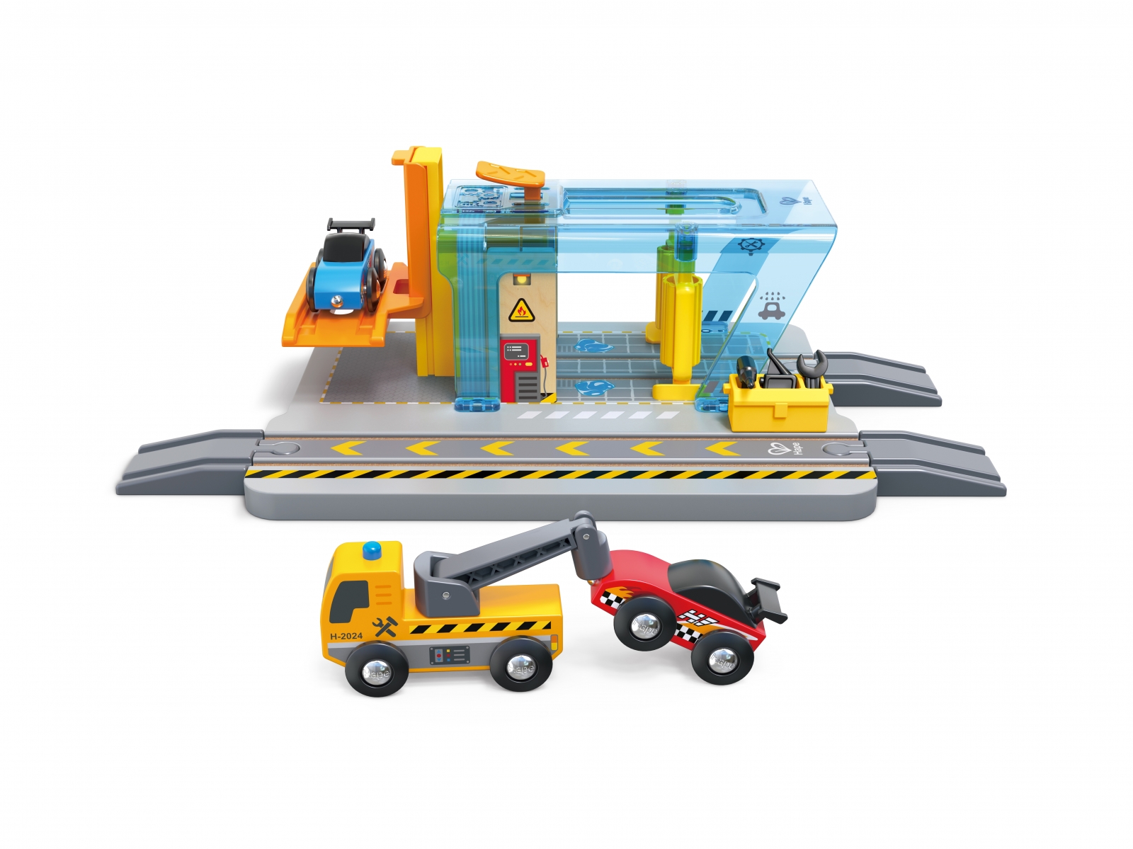 Комплект железопътен сервиз, Hape, 11 части