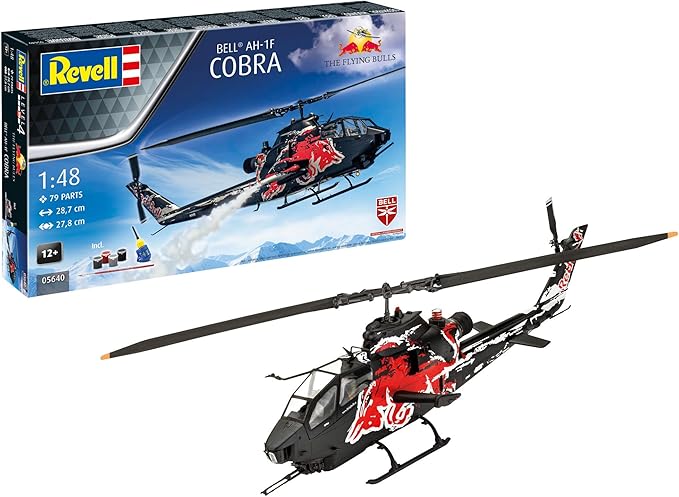 Сглобяем модел, Revell, Подаръчен комплект, Хеликоптер Flying Bulls AH-1F Cobra, с аксесоари
