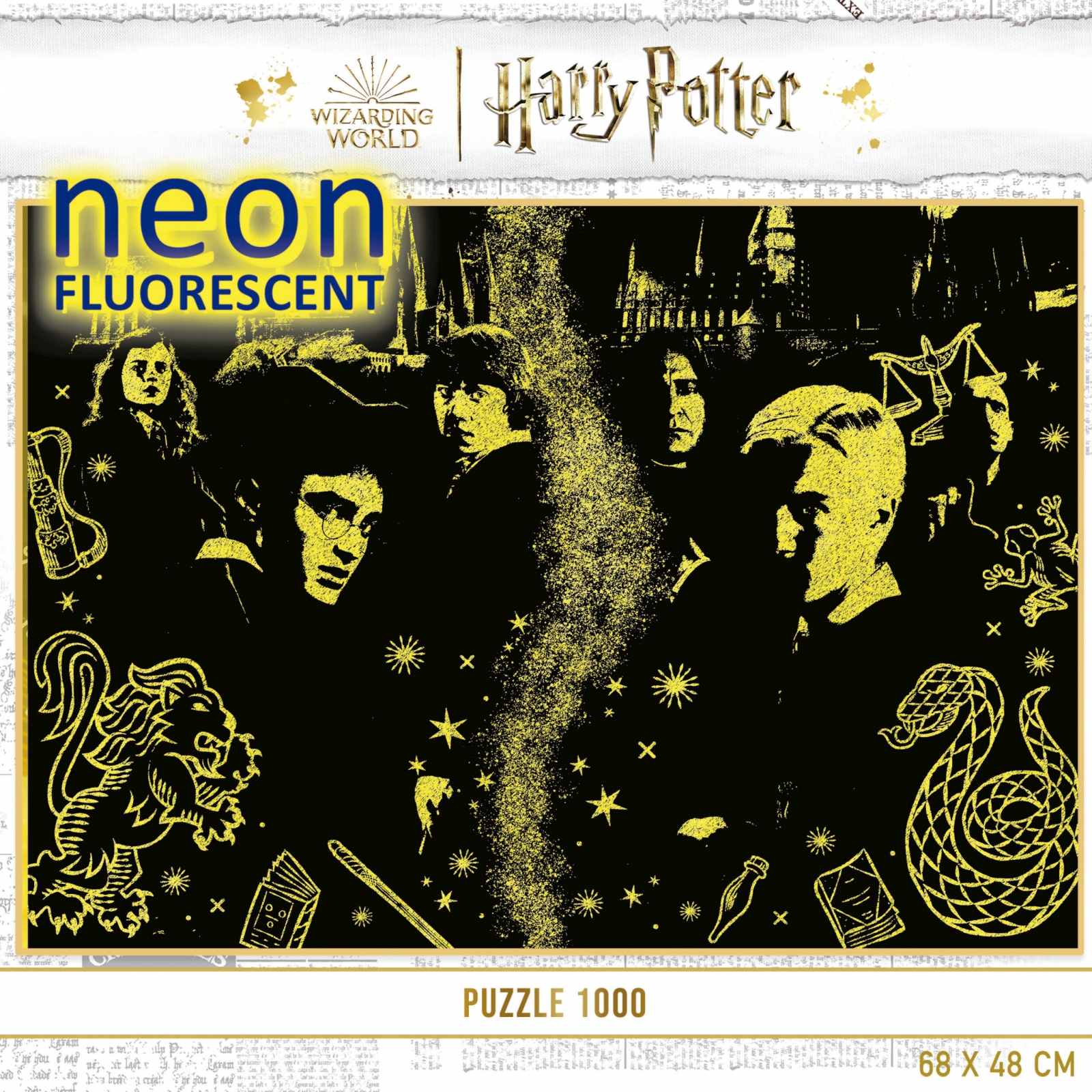 Пъзел, Educa, Gryffindor vs Slytherin, Хари Потър неонов ефект, 1000 части