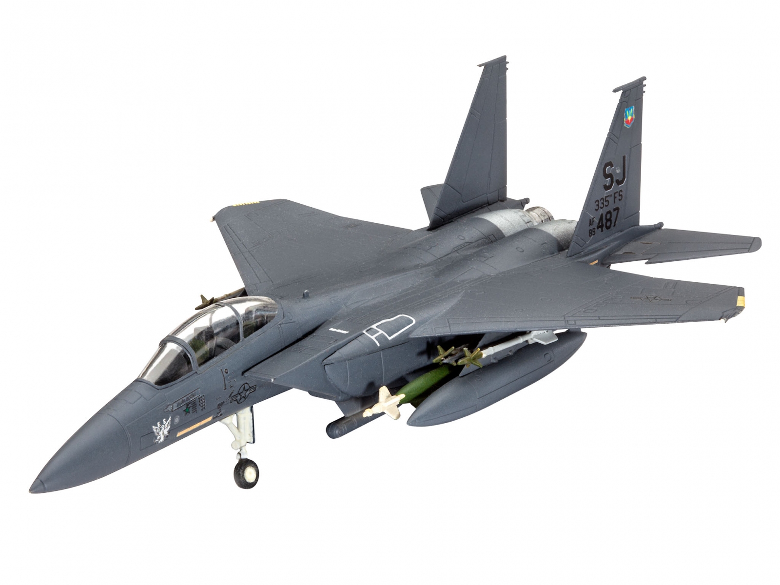 Assembly model, Revell, Starter kit F-15 Strike Eagle fighter with bombs, 70 parts