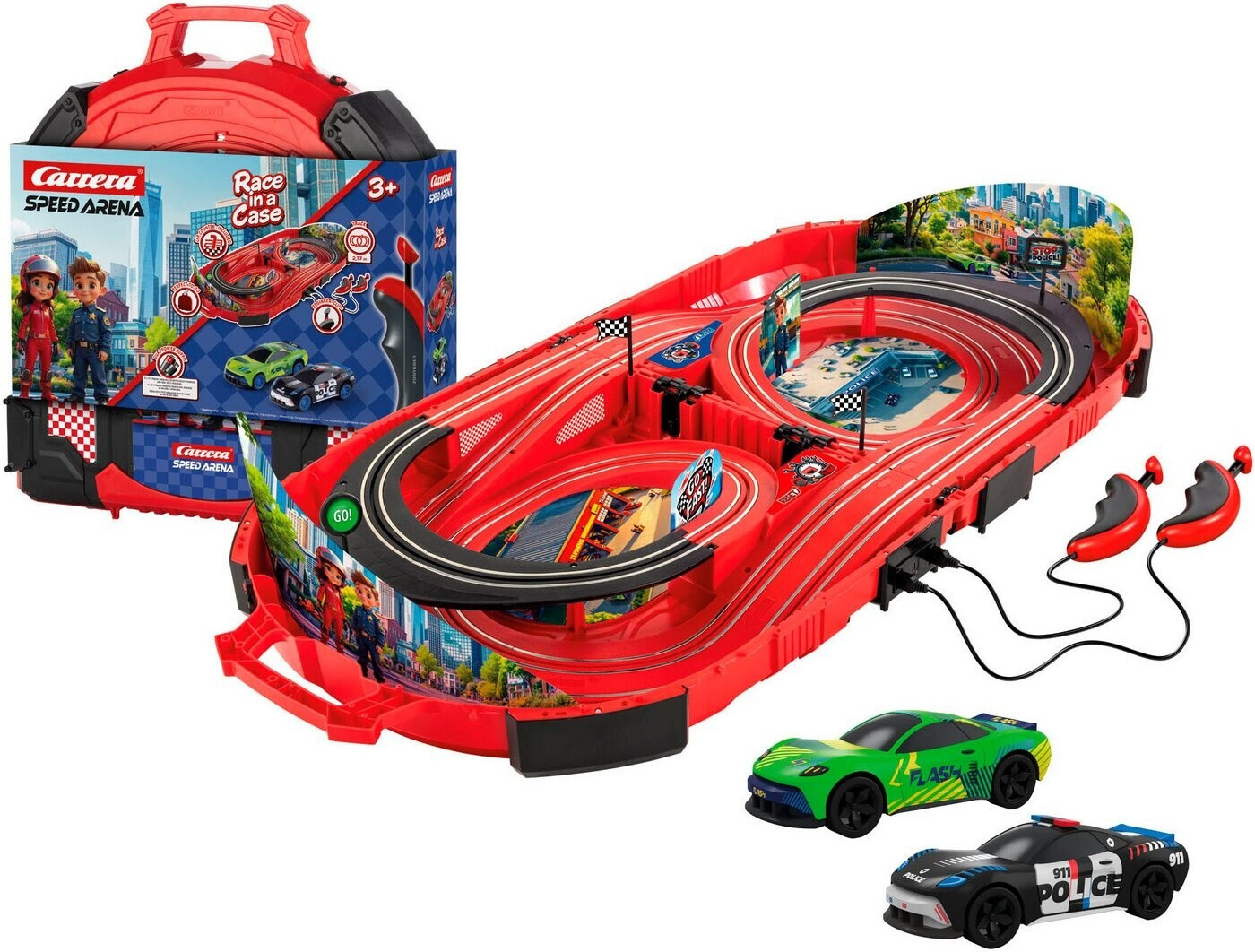 Race track in a suitcase, Carrera, Police pursuit, 2.77m
