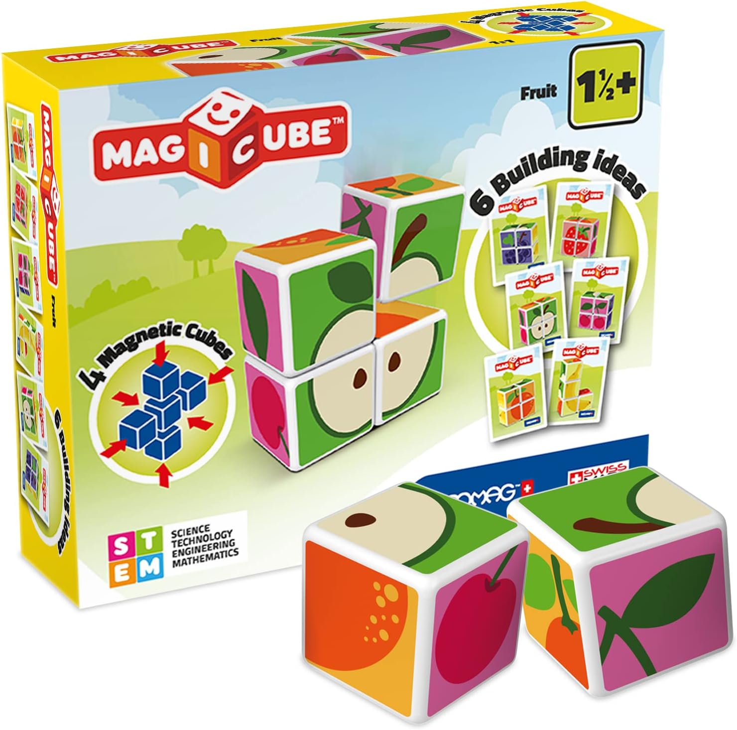 Магнитен конструктор Magicube, Плодове и карти 131, 11 части