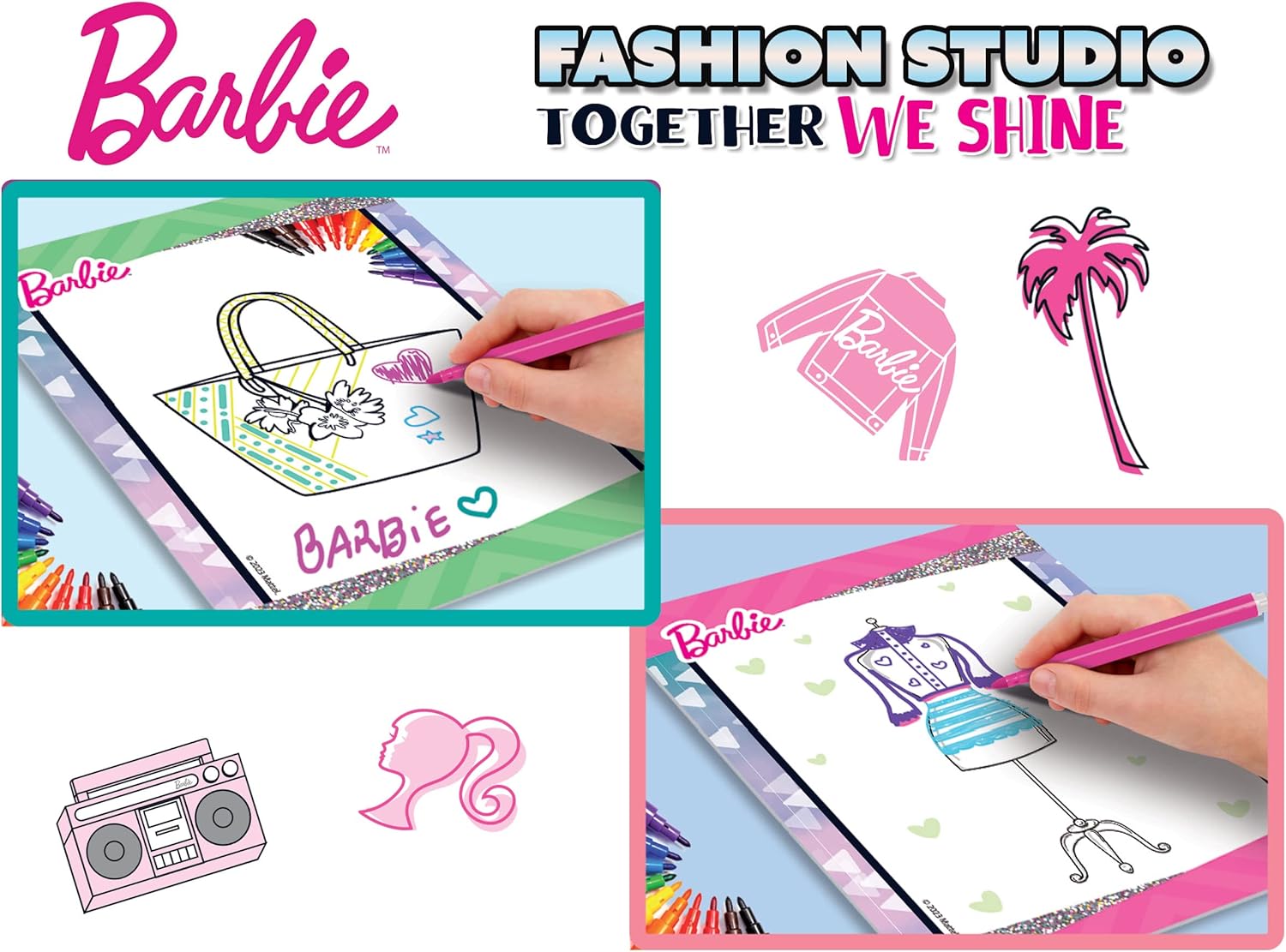 Creative set, Lisciani, Barbie, Fashion studio folder, Together we shine
