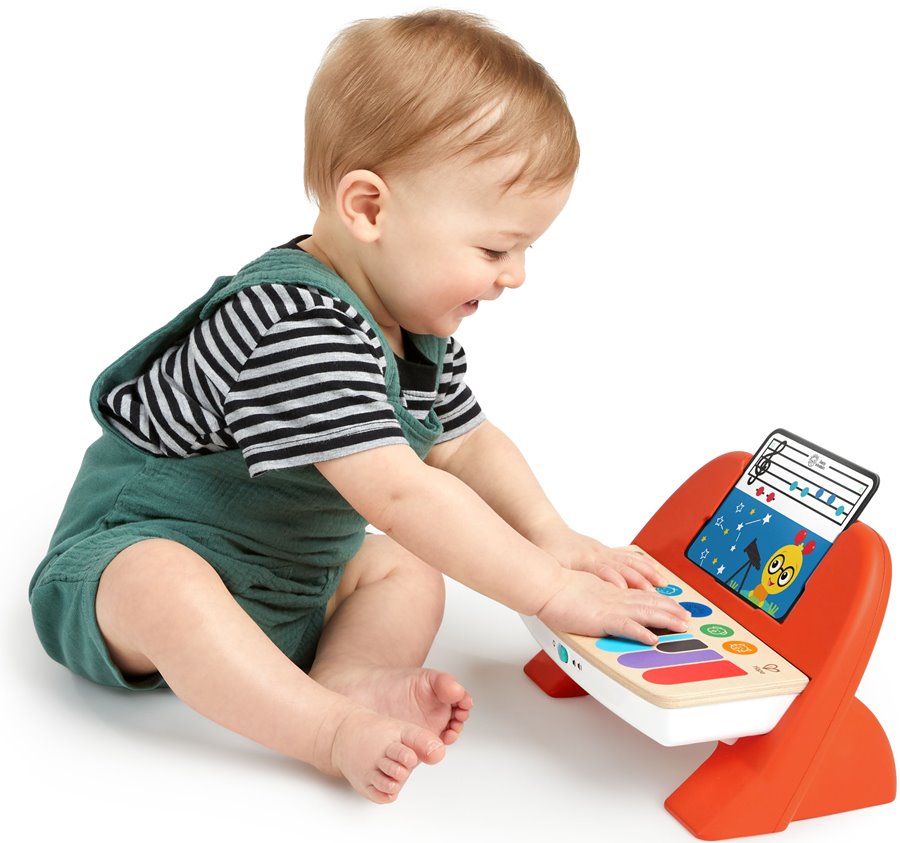 Музикална играчка, Baby Einstein, Дървено сензорно пиано, 25.5 x 14.5 х 14 cm, Червен