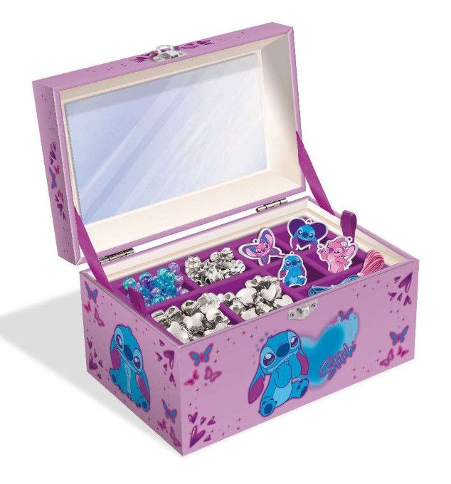 Направи си сам бижута, Lisciani, Stitch, Комплект с кутия за бижута