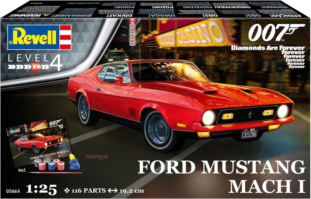 Ford Mustang Mach 1 James Bond 007 Diamonds Are Forever Model Kit 129 Pieces