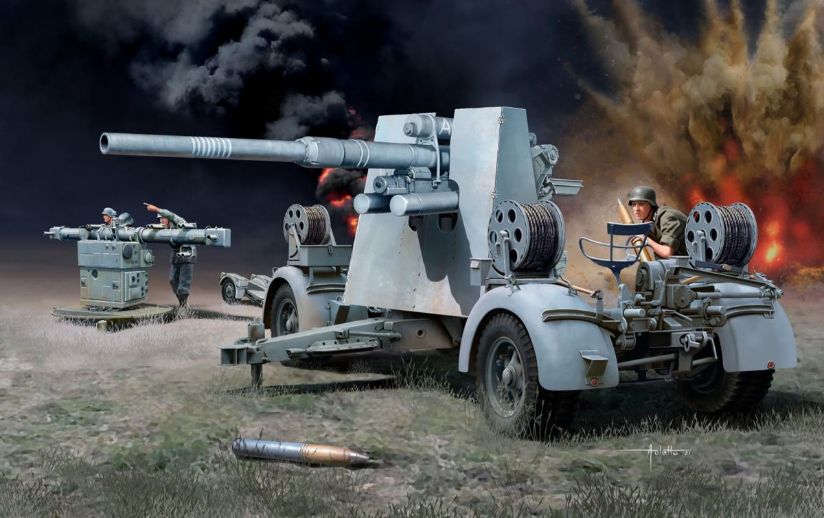 Сглобяем модел 8.8 cm Flak 37 + Sd.Anh.202, 196 части