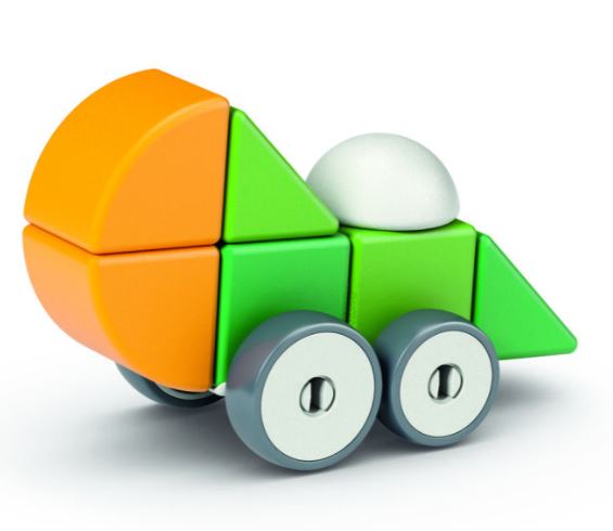 Магнитен конструктор, Geomag, Magicube, 4 форми и колела, 13 части