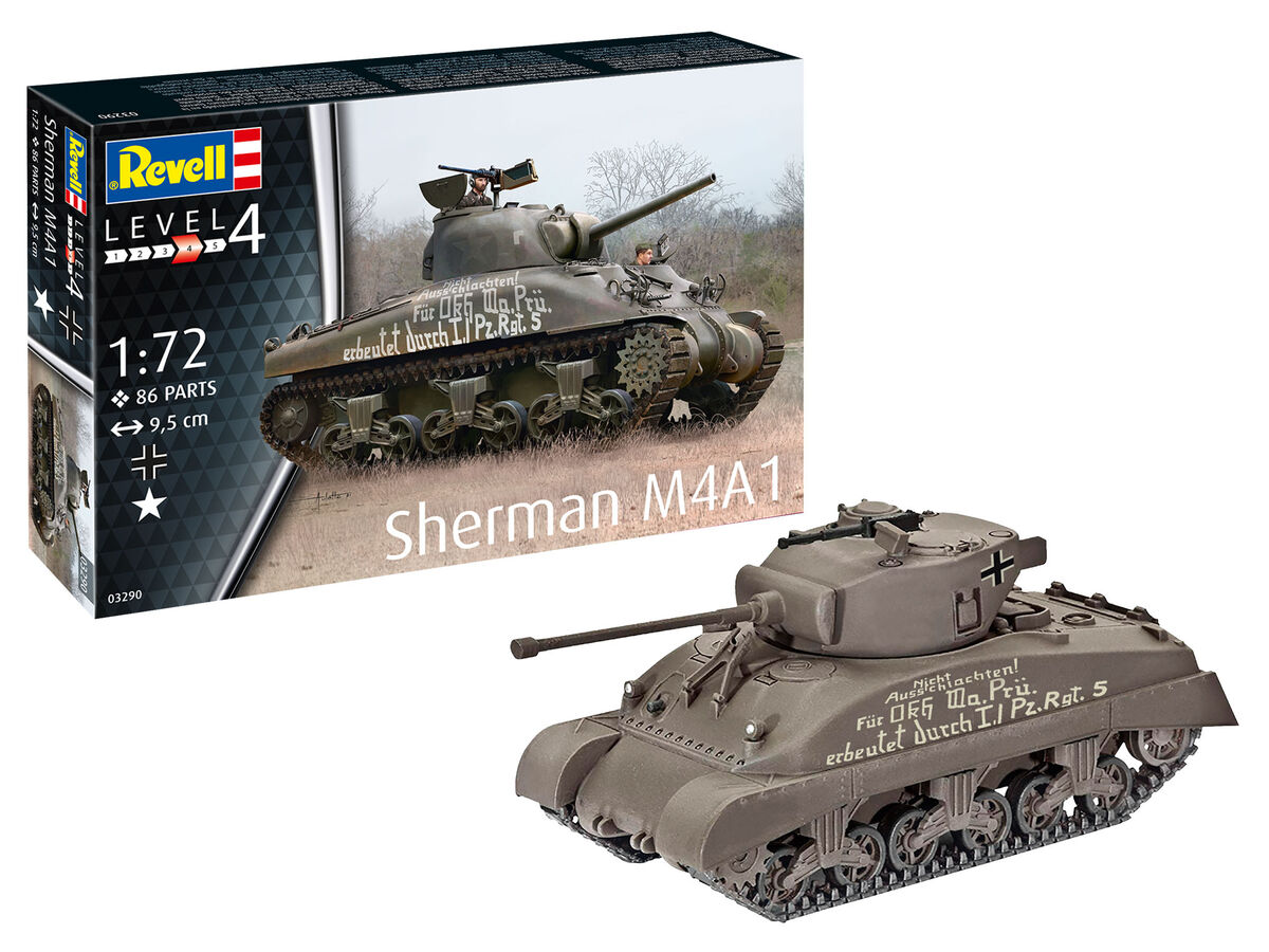 Модел за сглобяване Танк Sherman M4A1, 86 части