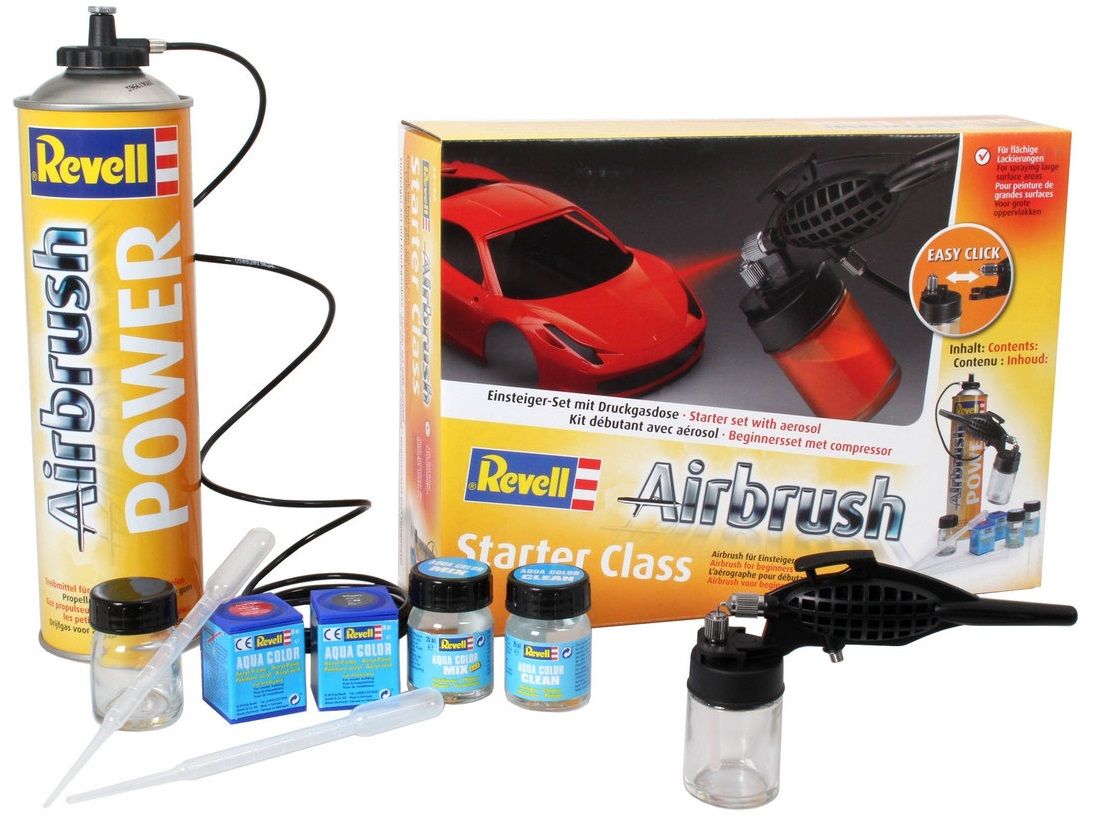 Комплект еднодействащ аерограф Starter Class, 10 части