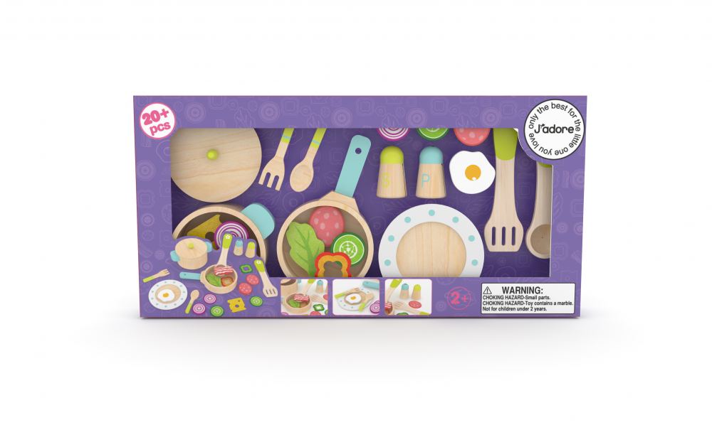 Wooden cooking set, J'adore, 22 pieces