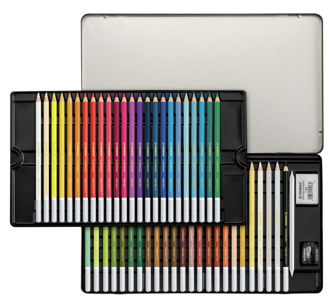 Set of colored pencils, Stabilo, CarbOthello ARTYplus, Metal box, 48 pieces