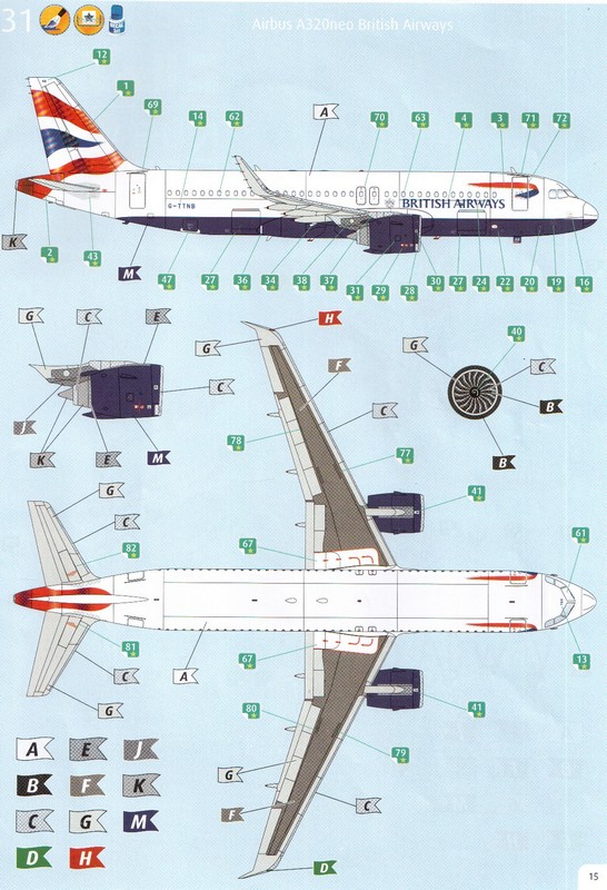 Пътнически самолет Airbus A320neo - сглобяем модел