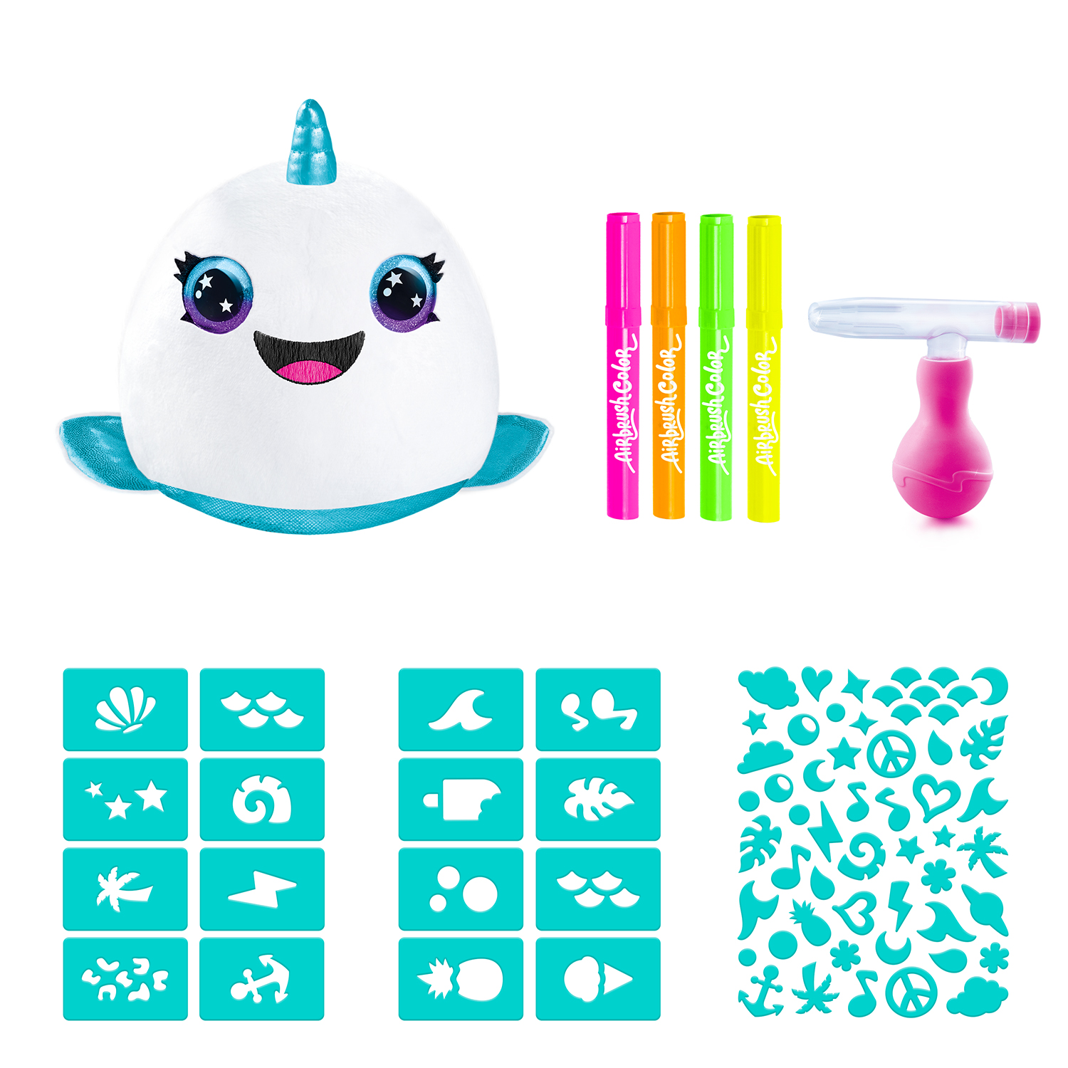 Creative set, Canal Toys, Mini plush toy for coloring, Neon, 15 cm