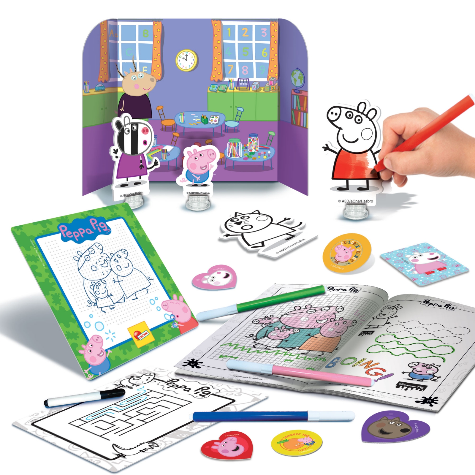 Creative set, Lisciani, Peppa Pig, 2 in 1 backpack with drawing set
