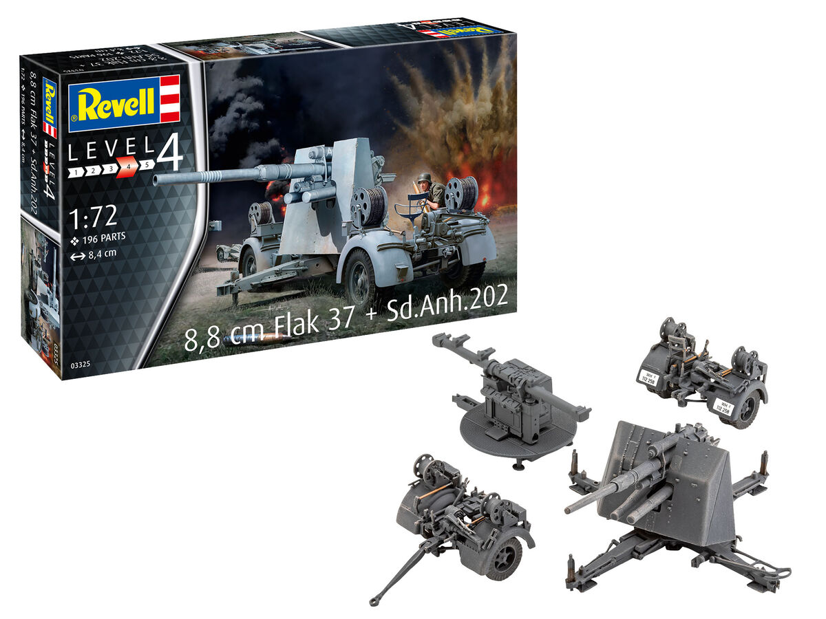 Сглобяем модел 8.8 cm Flak 37 + Sd.Anh.202, 196 части
