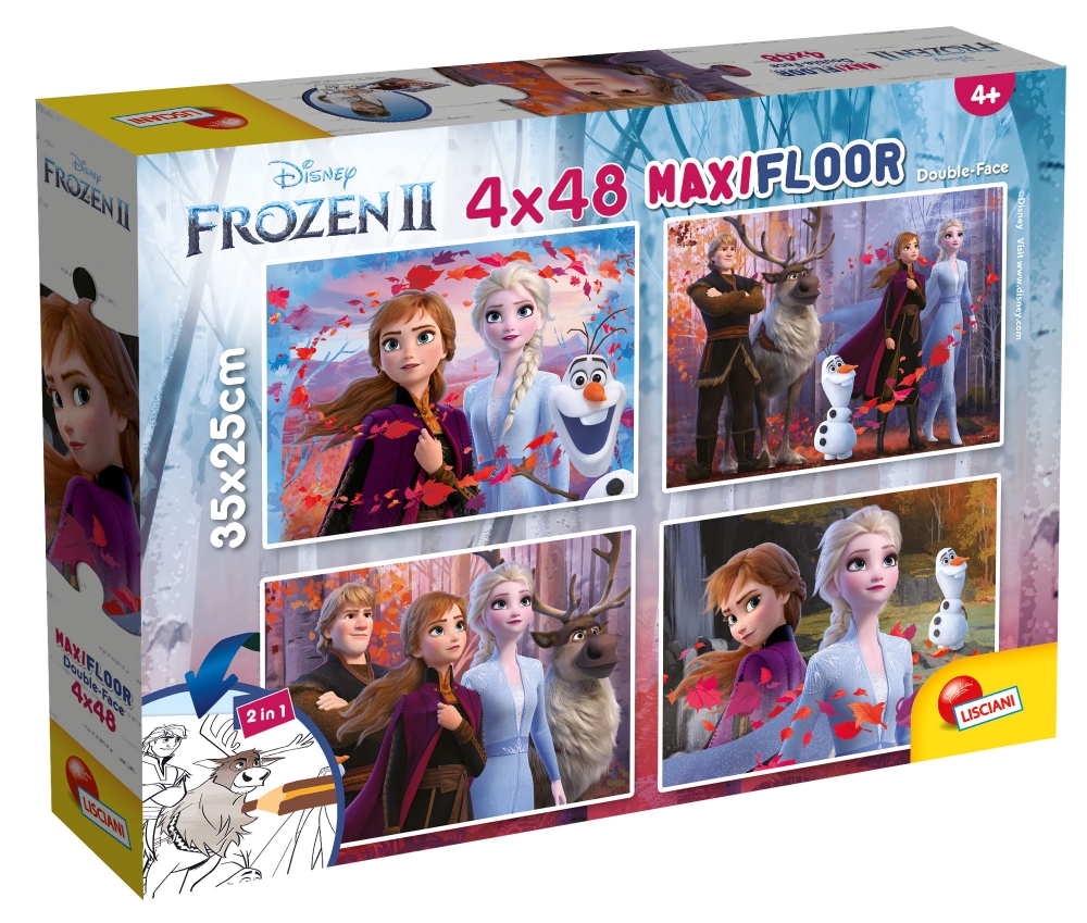 Puzzle, Lisciani, Frozen, Double-sided puzzles 4 x 48 pieces