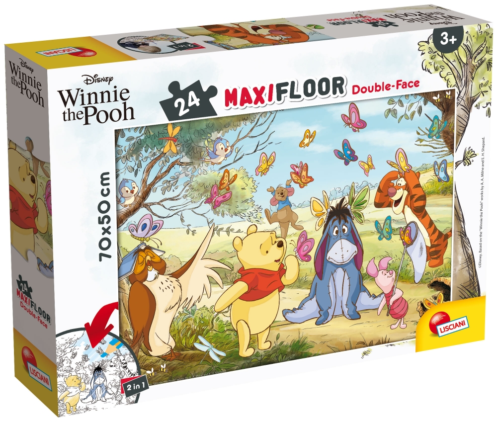 Puzzle, Lisciani, Winnie the Pooh, Double-sided puzzle 24 pieces