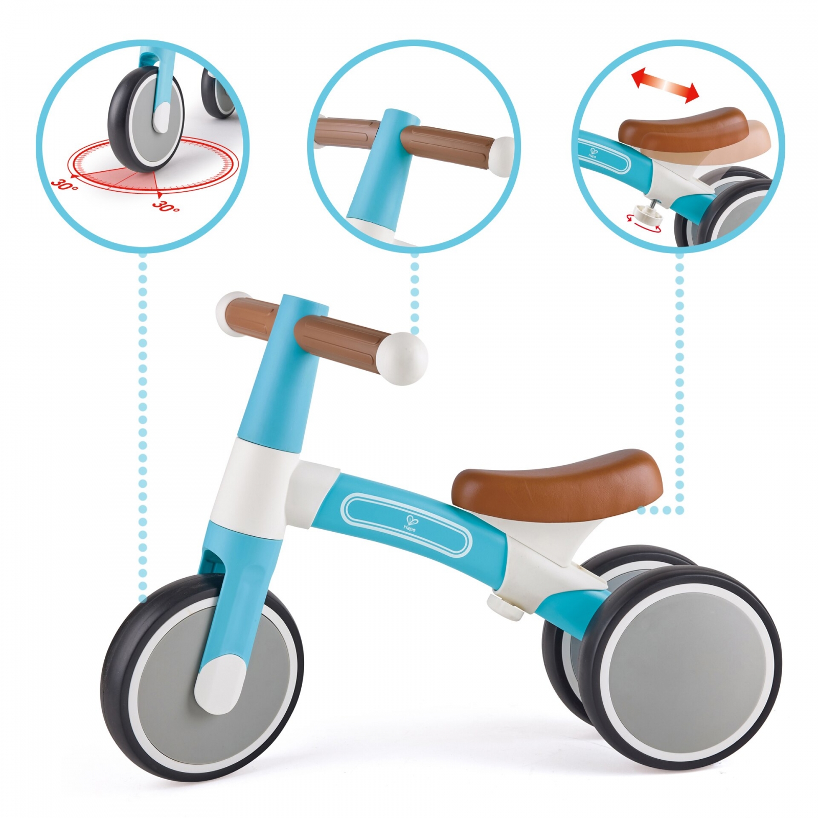 Първо балансиращо колело Hape Vespa, Светло синьо